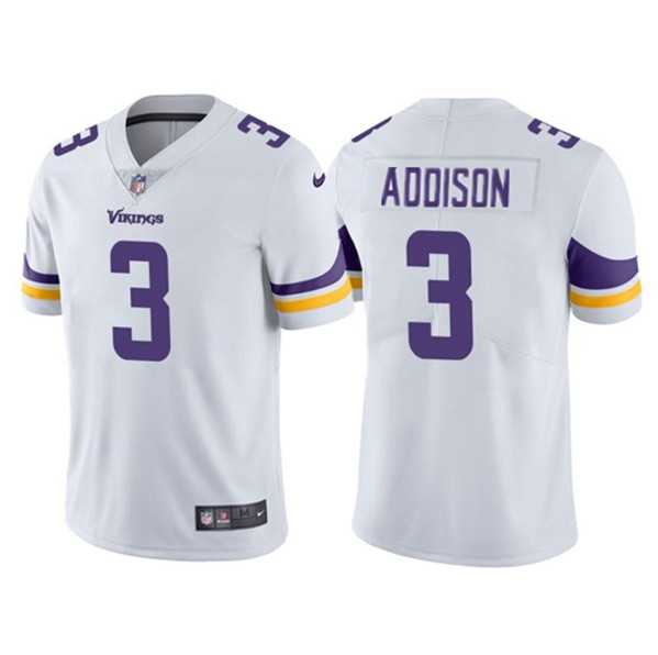 Men & Women & Youth Minnesota Vikings #3 Jordan Addison White Vapor Untouchable Stitched Jersey